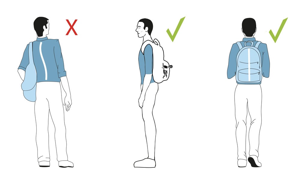posture with backpack 